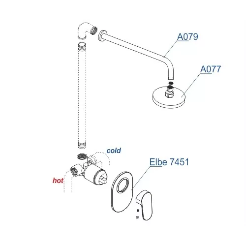 Встраиваемый комплект  WasserKRAFT A12777  для душа, изображение 3