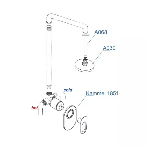 Встраиваемый комплект  WasserKRAFT A12830 для душа, изображение 3