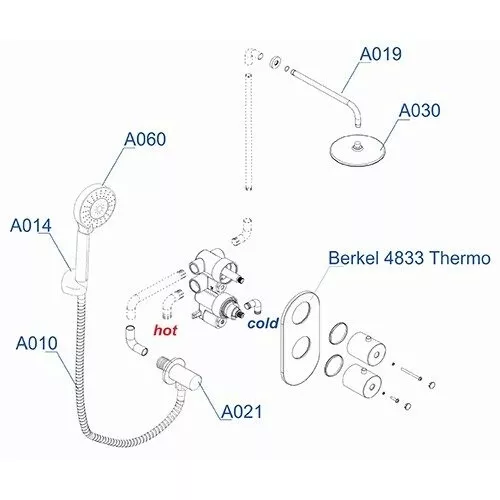 Встраиваемый комплект  WasserKRAFT A16030 Thermo  для душа, изображение 3