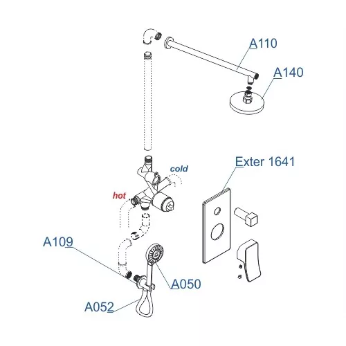 Встраиваемый комплект  WasserKRAFT A16040  для душа, изображение 3