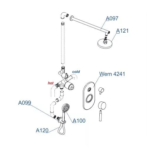 Встраиваемый комплект  WasserKRAFT A16421  для душа, изображение 3