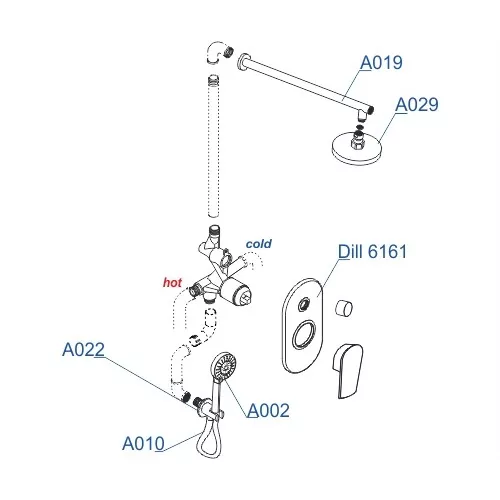 Встраиваемый комплект  WasserKRAFT A16629  для душа, изображение 3