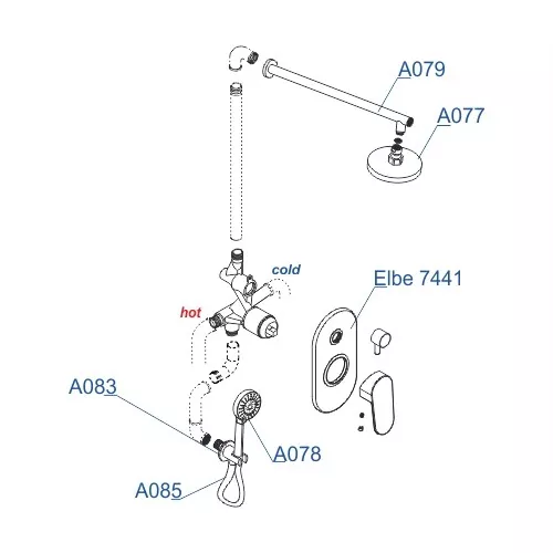 Встраиваемый комплект  WasserKRAFT A16777 для душа, изображение 3