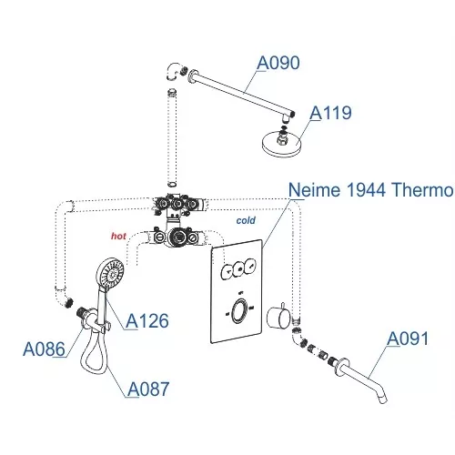 Встраиваемый комплект  WasserKRAFT A171919 Thermo для ванны, изображение 3