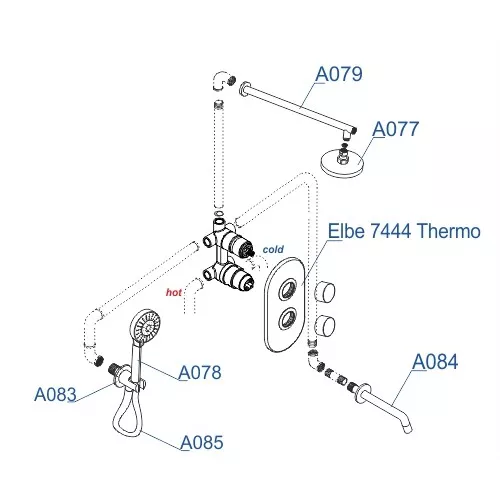 Встраиваемый комплект  WasserKRAFT A177477 Thermo, изображение 3