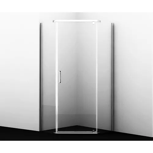 Душевой уголок трапеция WasserKRAFT Leine, Цвет стекла: прозрачное, Цвет профиля: Хром, Выбрать размер: 100х100, изображение 6