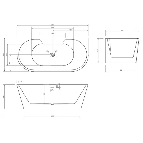 Акриловая ванна ABBER AB9296, Выбрать размер: 150х80, изображение 4