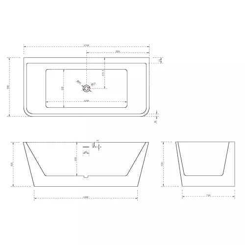 Акриловая ванна ABBER AB9298  170х80, изображение 3