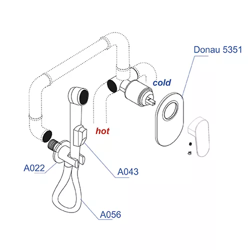 Встраиваемый комплект  WasserKRAFT A11056, изображение 3