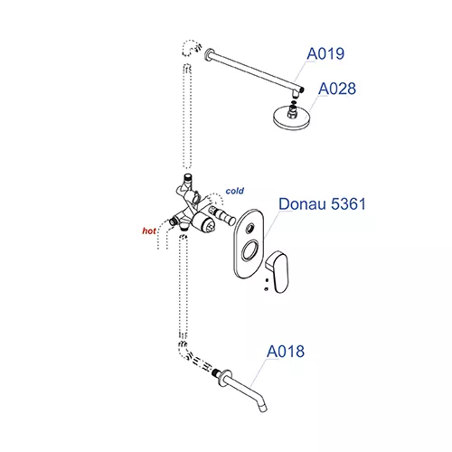 Встраиваемый комплект  WasserKRAFT A13028  для ванны, изображение 3