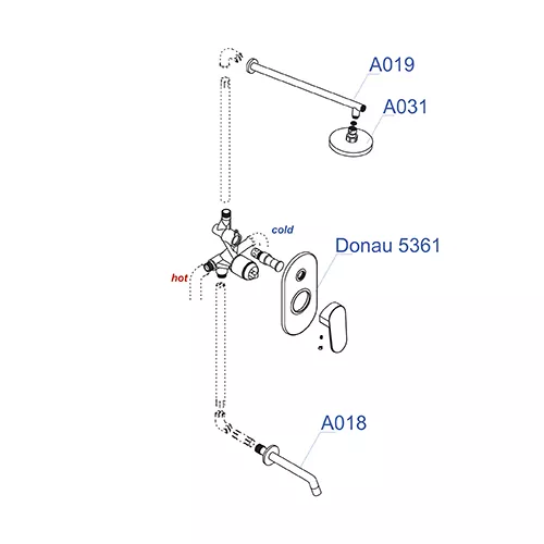 Встраиваемый комплект  WasserKRAFT A13031  для ванны, изображение 3