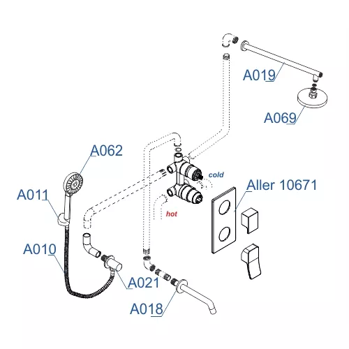 Встраиваемый комплект  WasserKRAFT A171619, изображение 3