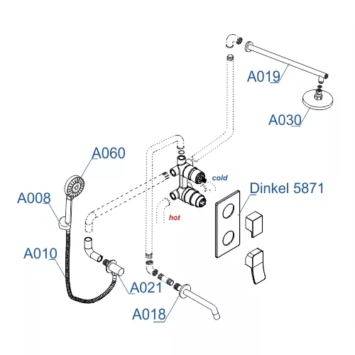 Встраиваемый комплект  WasserKRAFT A175819  для ванны, изображение 3