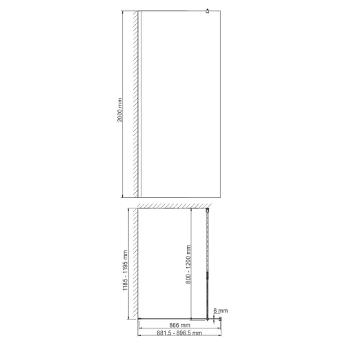 Душевая перегородка WasserKRAFT Abens черный профиль, Выбрать размер: 90, изображение 3