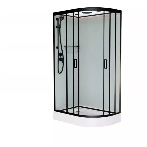 Душевые кабины и сауны: Душевая кабина Frank F411 Black L/R низкий поддон 1 в магазине Акватория