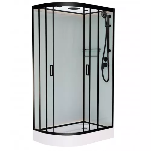 Душевые кабины и сауны: Душевая кабина Frank F412 L/R  Black  низкий поддон 1 в магазине Акватория