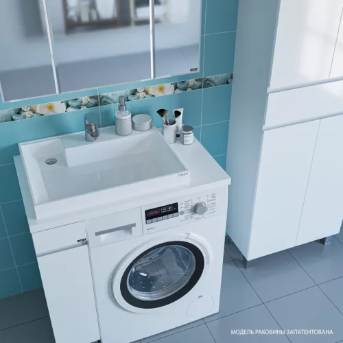 Умывальник над стиральной машиной СанТа  Юпитер без кронштейнов, Выбрать размер: 80x50, Ориентация: левая, изображение 3