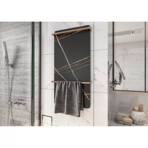 Полотенцесушитель электрический Black&White N-389ND, Выбрать цвет: Черный/золото, изображение 6