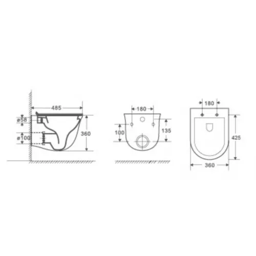 Унитаз подвесной WeltWasser TELBACH 004, Выбрать цвет: Белый глянец, изображение 2