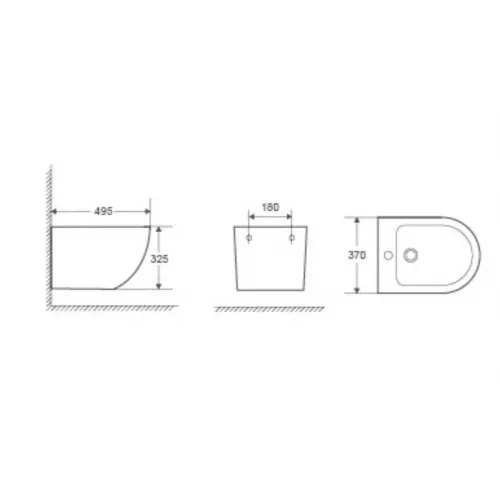 Биде подвесное WeltWasser MERZBACH 005, Выбрать цвет: Белый глянец, изображение 2