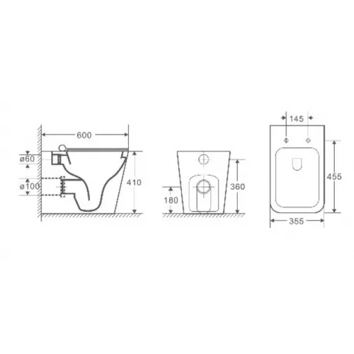 Унитаз напольный приставной WeltWasser GELBACH 002 черный матовый, Выбрать цвет: чёрный матовый, изображение 2