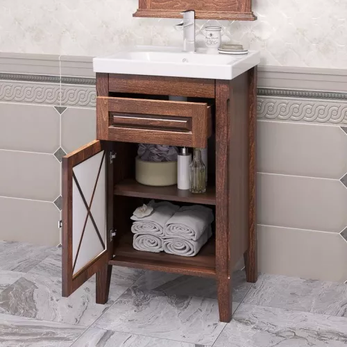 Тумба с раковиной OPADIRIS Палермо  светлый орех, Выбрать цвет: Светлый орех, Выбрать размер: 50, изображение 4