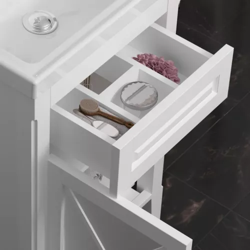 Тумба с раковиной OPADIRIS Палермо белая матовая, Выбрать цвет: Белый, Выбрать размер: 50, изображение 5