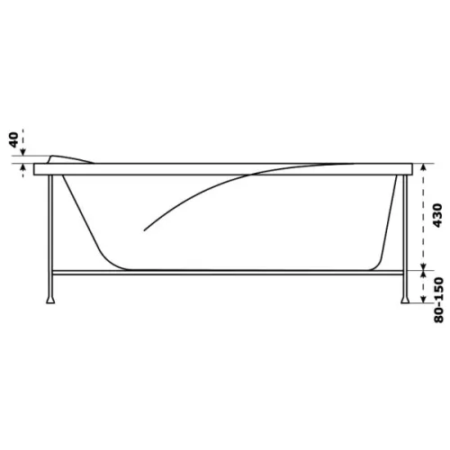 Ванна акриловая  BAS  ТОЛЕДО  170*75, изображение 5