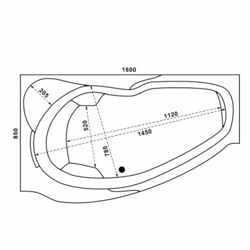 Ванна акриловая  BAS  МАРТИНИКА  160*84 L/R, Ориентация: правая, изображение 4