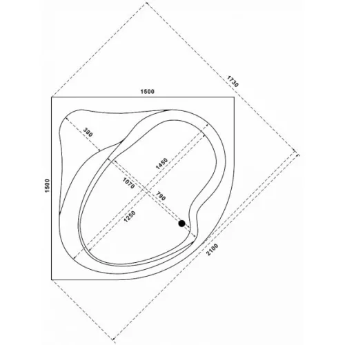 Ванна акриловая  BAS  АУРА 150*150, изображение 3