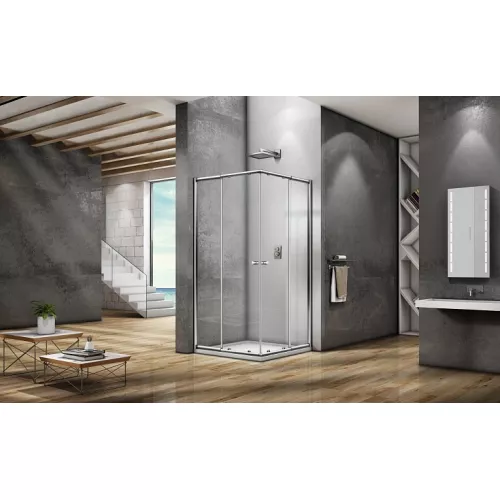 Душевые уголки Good Door  LIRA CR без поддона, Выбрать размер: 90x90, Цвет стекла: прозрачное, изображение 4