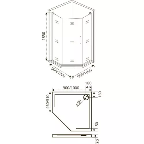 Душевой уголок Good Door  FANTASY PNT-C-CH без поддона, прозрачный, Выбрать размер: 100x100, Цвет стекла: прозрачное, изображение 5