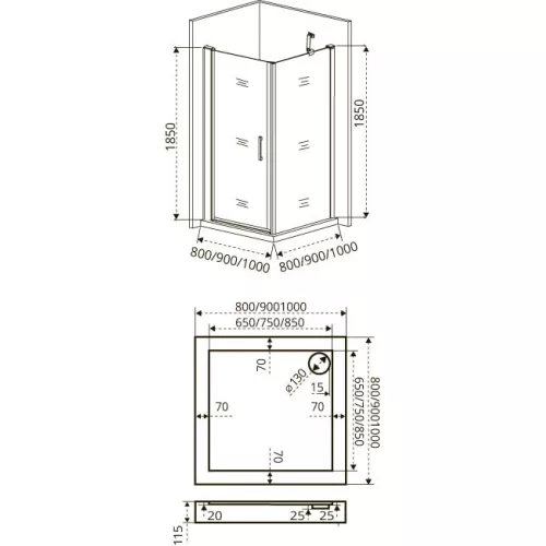Душевой уголок  Good Door  FANTASY CR-С-CH без поддона, Выбрать размер: 80x80, Цвет стекла: прозрачное, изображение 4