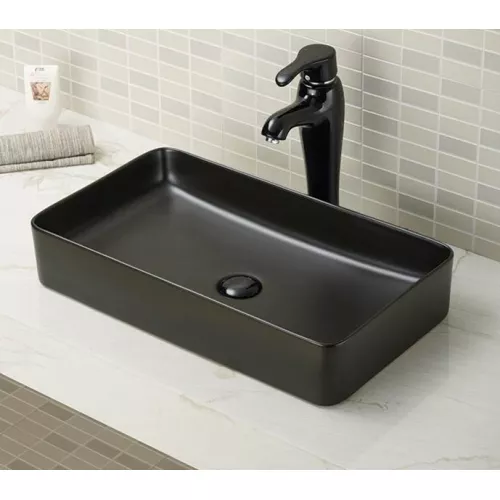 Раковина для ванной накладная прямоугольная CeramaLux 9396-1МВ, изображение 3