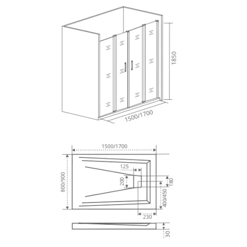 Душевая дверь раздвижная Good Door Infinity WTW-TD, Выбрать размер: 160, Цвет стекла: прозрачное, изображение 4