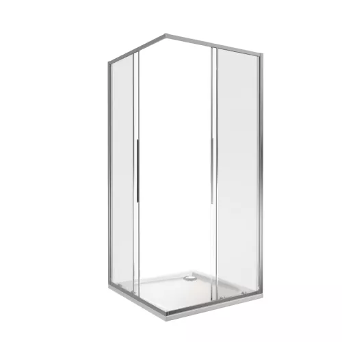 Душевые уголки Good Door  IDEA CR-C-CH/-C-B без поддона, Выбрать размер: 80x80, Цвет стекла: прозрачное, Выбрать цвет: Хром, изображение 3