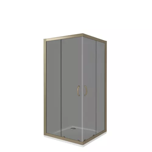 Душевые уголки Good Door  JAZZE CR-B-BR/-G-BR без поддона мат/тонир, Выбрать размер: 80x80, Цвет стекла: тонированное, изображение 2