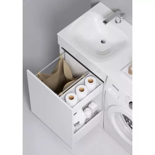 Тумба напольная с корзиной для белья AQWELLA Форма, Ориентация: правая, изображение 2