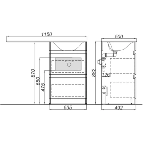 Тумба напольная с умывальником AQWELLA Forma 115, изображение 7