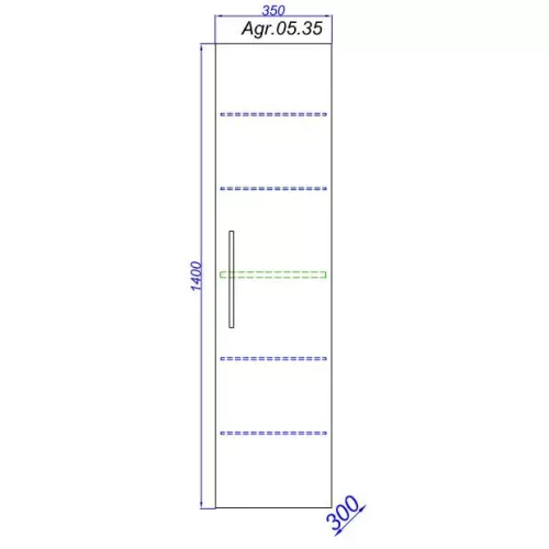 Пенал подвесной AQWELLA Аллегро 35, изображение 2