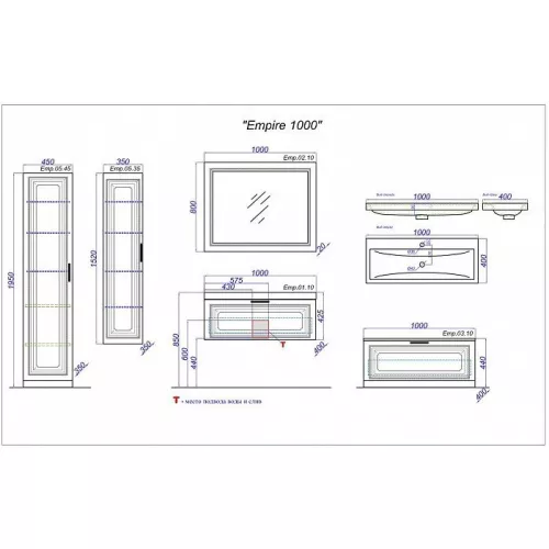 Пенал подвесной AQWELLA Империя 35, изображение 3