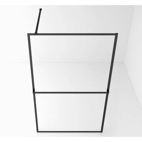 Душевая перегородка ABBER Immer Offen (толщина 6 мм), Цвет стекла: прозрачное, Цвет профиля: Черный, Выбрать размер: 120, изображение 3