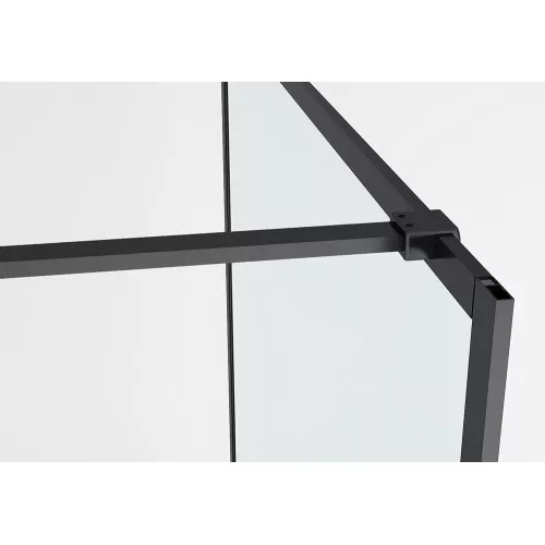 Душевая перегородка ABBER Immer Offen (толщина 6 мм), Цвет стекла: прозрачное, Цвет профиля: Черный, Выбрать размер: 120, изображение 4