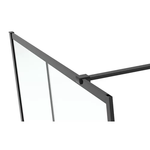 Душевая перегородка ABBER Immer Offen (толщина 6мм), Цвет стекла: прозрачное, Цвет профиля: Черный, Выбрать размер: 100, изображение 3