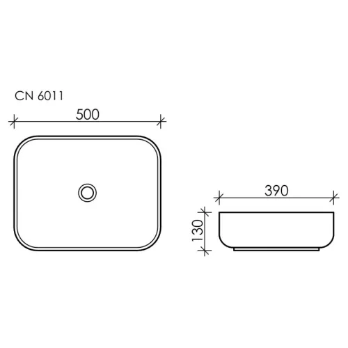 Умывальник чаша накладная прямоугольная Ceramica Nova Element CN6011, изображение 6