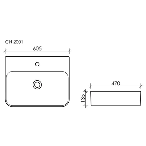 Умывальник накладной Ceramica Nova AURA CN2001, изображение 6