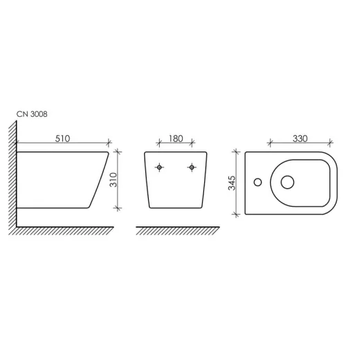 Подвесное биде  Ceramica Nova Metric CN3008, изображение 6