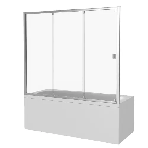 Шторка для ванны Good Door SCREEN WTW высота 140 прозрачное, Цвет стекла: прозрачное, Цвет профиля: Хром, Выбрать размер: 120, изображение 3