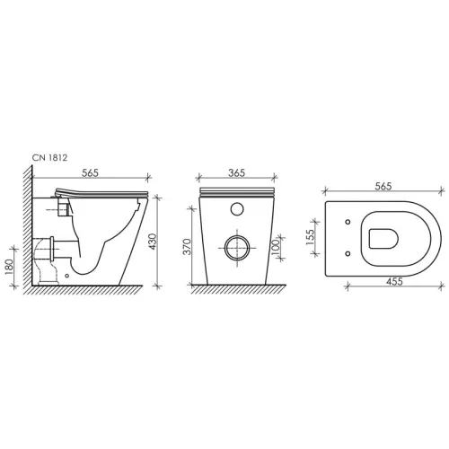 Напольный приставной унитаз Ceramica Nova Highlight Rimless CN1812, изображение 7