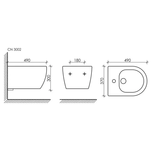 Подвесное биде Ceramica Nova Play CN3002, изображение 6